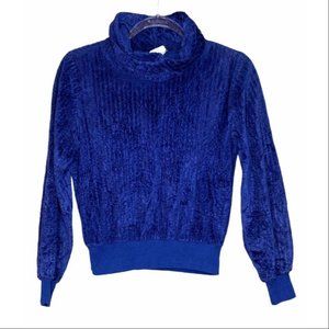 Land 'N Sea Vintage Royal Blue Cowl Neck Top